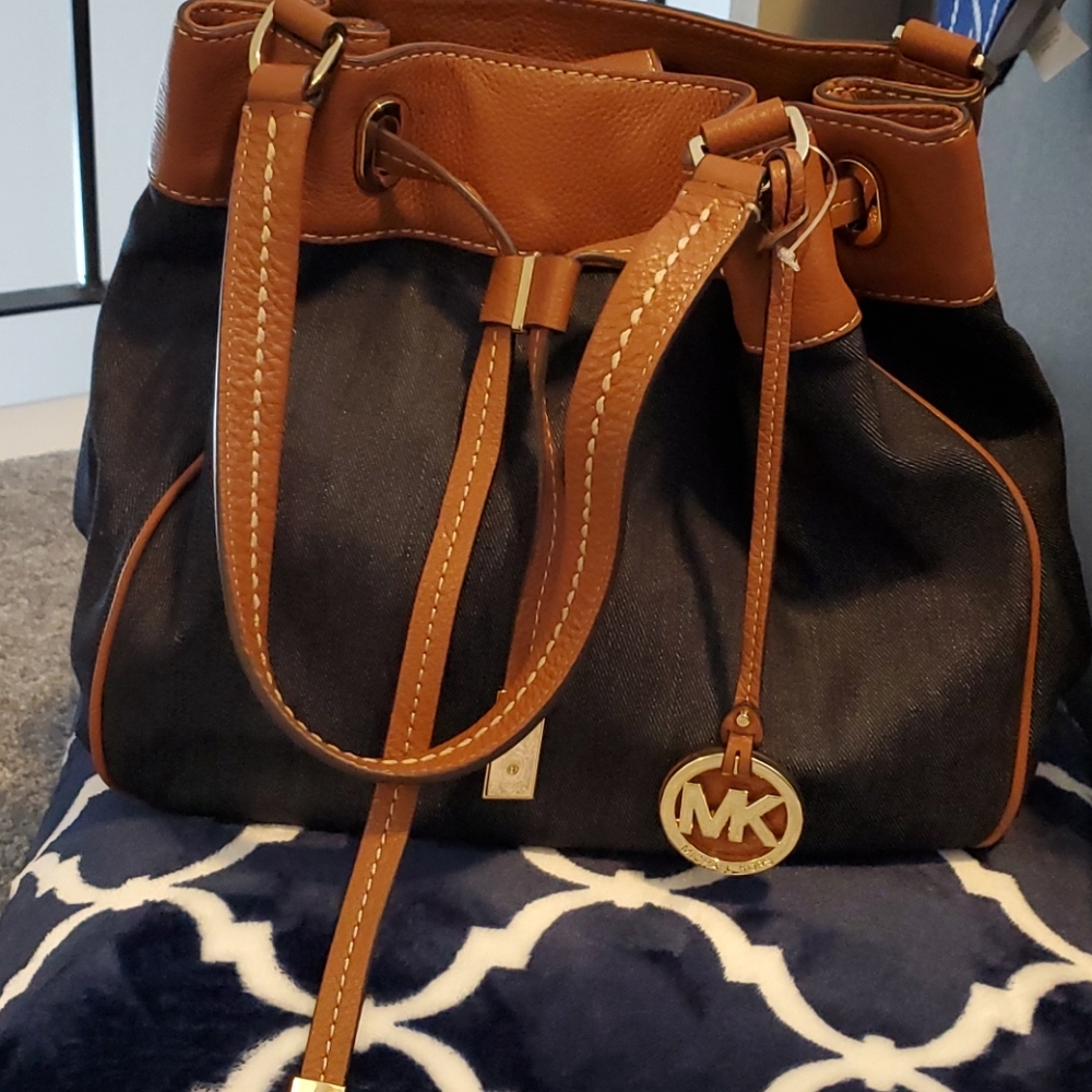 MICHAEL KORS Pebble leather Denim Tote